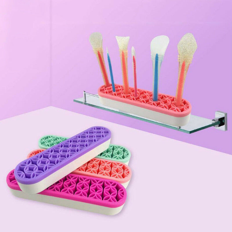 Silicone_Flower Shape Makeup Brush Organizer/Holder Lipstick Holder Case_Storage
