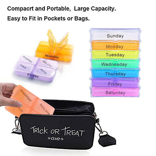 4 Times A Day Weekly Medicine Case Moisture-Proof Container for Pills Vitamin