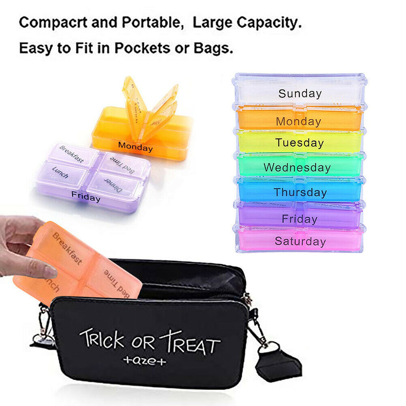 4 Times A Day Weekly Medicine Case Moisture-Proof Container for Pills Vitamin