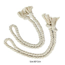 2pcs Cotton Hemp Knitted Curtains Tied Rope Braided Curtains Buckle Strap