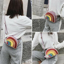 Rainbow Literary Colorful Personality Small Square Bag Wild Shoulder Messen