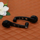2pcs Aluminum Alloy Car Window Handle Winder Riser Replacement(Black) A
