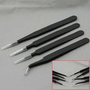 Professional 4x Antistatic Tweezers Repair Tool Kit For Electronics Implements