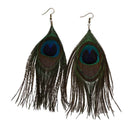5 pairs real multicolor feather of Peacock of the Pendants earrings P1Z1