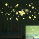 Creative Spaceship Luminous Wall Stickers DIY Kid Bedroom Fluorescent Decor A
