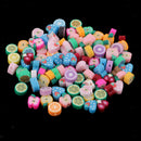 100 Pieces Mixed Handmade Polymer Clay Fruits Flat Spacer Bead Jewelry Charms