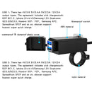 CS-757A1 Motorcycle Handlebar Mirror QC3.0 Dual USB Charger with Switch