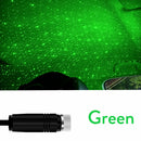 Car USB Star Ceiling Light Green Roof Atmospheres Lights Adjustable Effects ST