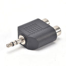 2x 3.5mm Male to 2 RCA Female Y Splitter AV Audio Video Plug Converter Adapte Hn
