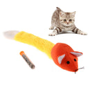 Colorful Plush False Mouse Toys Pet Cat Playing Toys With Mint Tube(Orange)