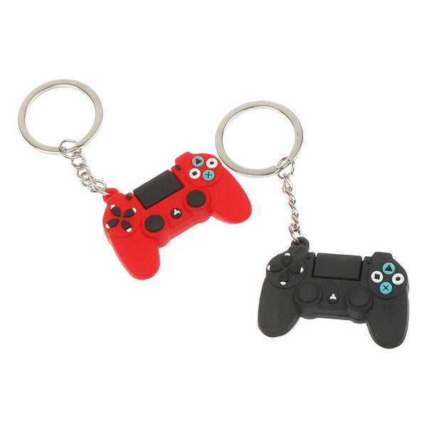 2Pcs Red+Black Simulation Game Keychain Pendan For Bag Keyring Couple Key Ch_kz