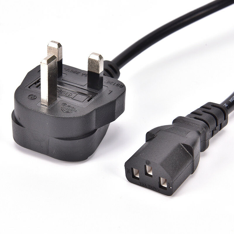 1.5m Long IEC Kettle Lead Power Cable 3 Pin UK Plug PC Monitor TV C13 Cord  3C