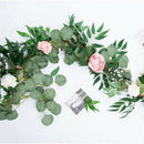 6.5-Foot Artificial Eucalyptus Garland and 6-Foot Willow Vine Branches Leaf