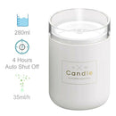 280ML Desk Candle Humidifier USB Mute Mist Maker with Ambient Light (White) A