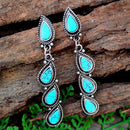 1 Pair Water Drop Earrings Boho Women Dangle Turquoises Bohemian Jewelry G J Gw