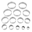 Stainless Steel Round Cookie Biscuit Cutter Set 14 Pieces Heavy Duty Dishwasher