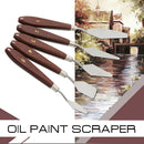 5Pcs Red Brown Handle Stainless Steel Oil Painting Palette Knives Scraper Tools
