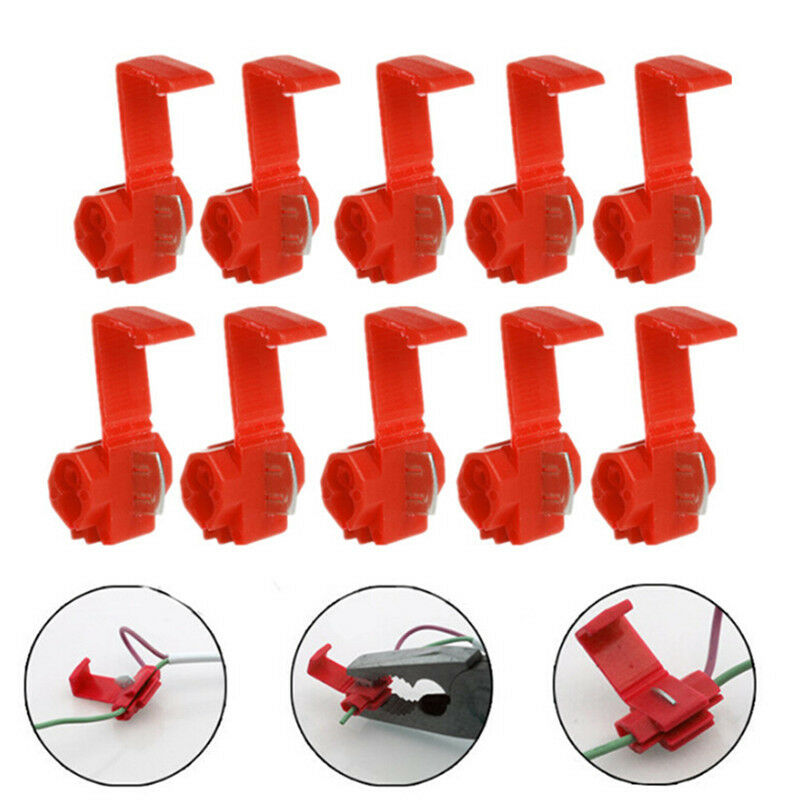50PCS Red Electrical Cable Connectors Quick Splice Lock Wire Terminals Crimp Nw
