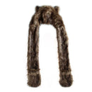 Warm Animal Fur Scarf Fluffy Plush Cap Ear Hood Shawl Glove Unisex