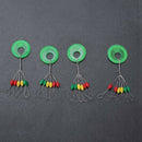 600 Pcs/100 Groups Fishing Bobber Stopper 6 In 1 Colorful Rubber Oval Float E1Y4