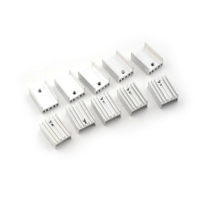 10x Aluminum Heatsink Heat Sink Sets for TO-220 Transistor 20x15x10mm JR