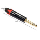 6.35mm Mono Male Plug Connector DIY Soldering Plug for Microphone (Red) A