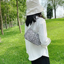 Cow Dot Printed Handbag Women PU Totes Small Underarm Shoulder Bag (Black)