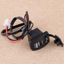 Car Dual USB Charger Blue LED Backlit Rocker Switch Waterproof UTV Boat 12V-24V