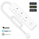 Smart Home Wifi Timer Extension 3 Uk Plug Power Strip 2usb Fast Charge Indi