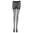 Women's grid Love heart pattern Pantyhose Tights Black