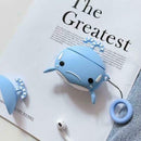 Cute Blue Whale Protective Case Shockproof Soft Silicone Cover for Airpods 1/2