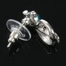 Women Fashion Rhinestone Cat Ear Stud Earrings Necklace Jewelry Set Q7C4