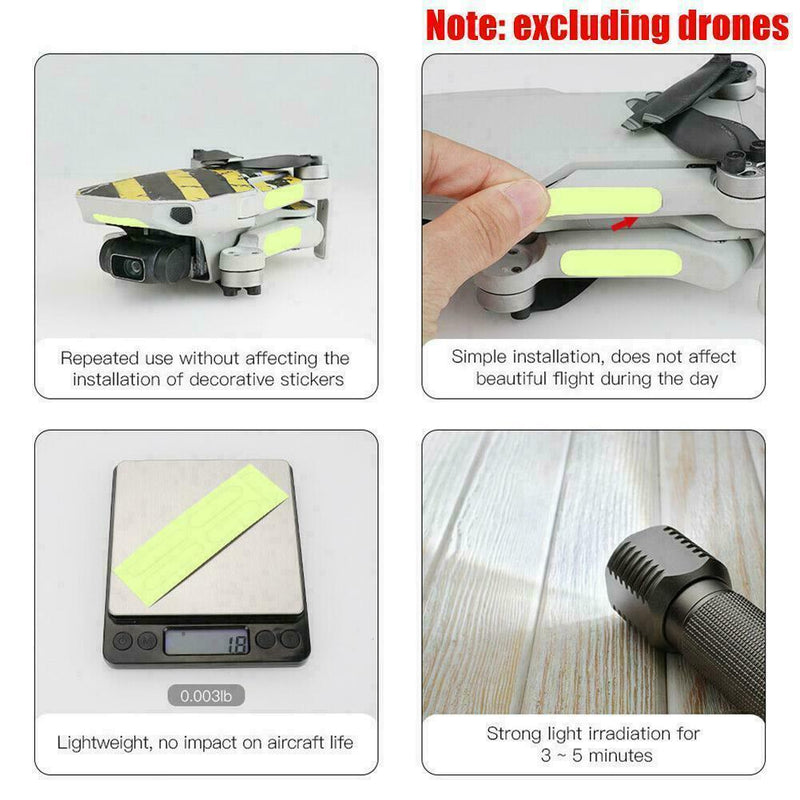 2PCS/SET Mini Night Flight Luminous Stickers Fluorescent For DJI Mavic Deca J7L2