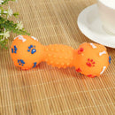 Colorful Dotted Dumbbell Shaped Squeeze Squeaky Faux Bone Pet Dog Toys AU