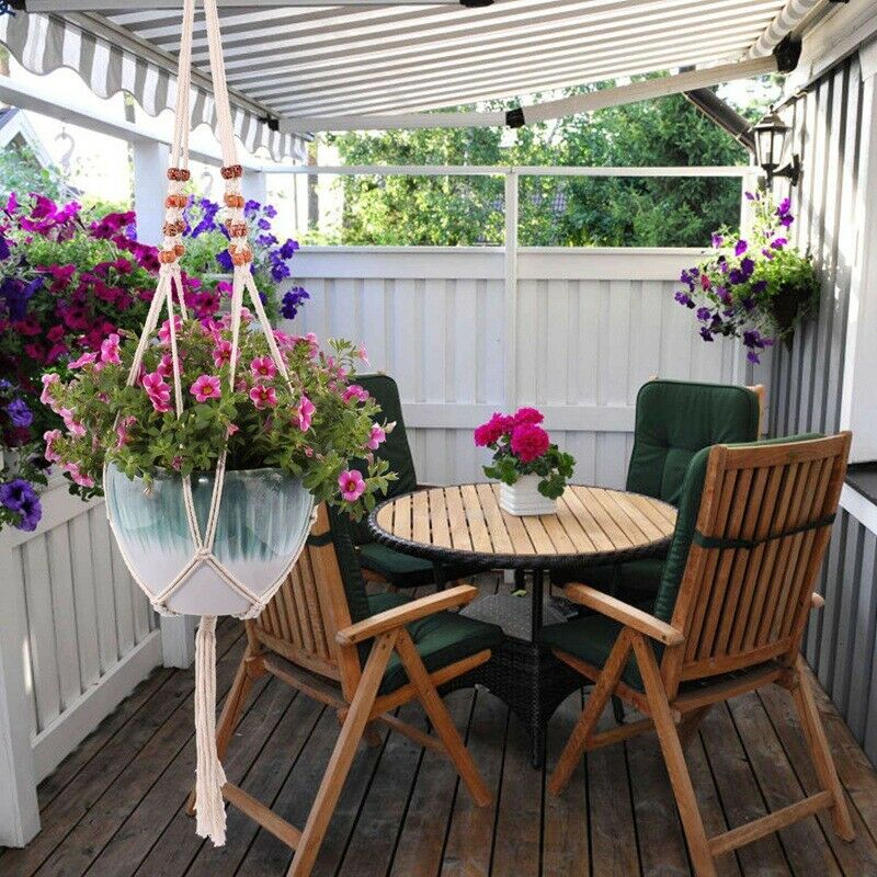 Macrame Plant Hangers Set Of 2 Indoor Wall Hanging Planter Basket Flower Po