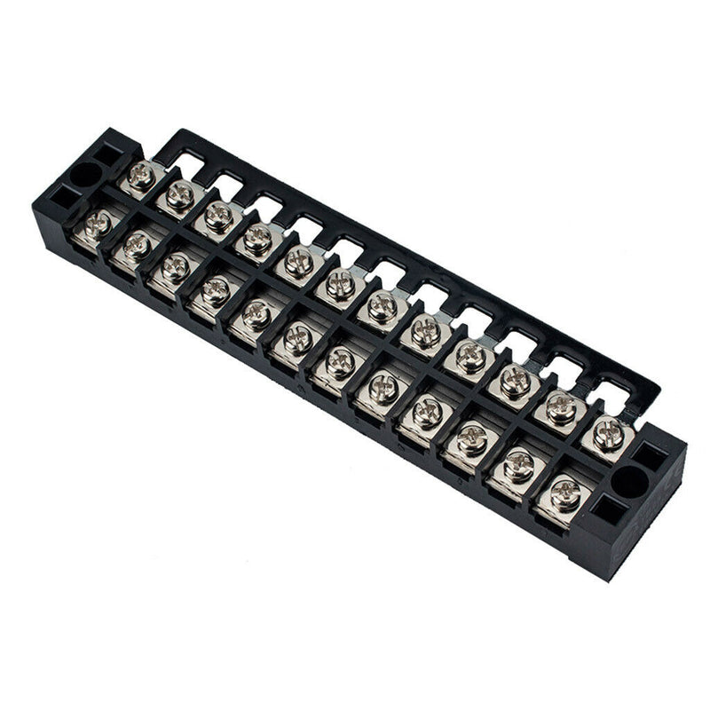 5Pcs Dual Row 12-Position Screw Terminal Electric Barrier Strip Block 25A 600V