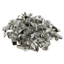 100Pcs Metal Badge Clips with Clear PVC Straps for ID Cards and Badge Holder