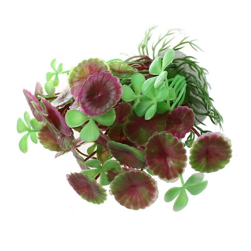 Plant Leaves Waterscape Lotus Artificial Plastic Purple Aquarium