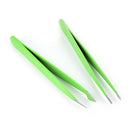 2Pcs/Set Green Hair Removal Eyebrow Tweezer Eye Brow Clips Beauty Makeup ToolsLJ