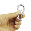2pc Stainless Steel Carabiner Clip Snap Hook M5x50mm Small Keyring Karabiner
