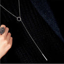 Jewelry Round Striped Long Necklace Ring Necklace
