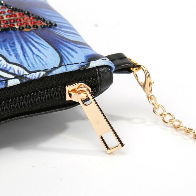 DIY Butterfly Special Shaped Diamond Painting Leather Chain Messenger Bags