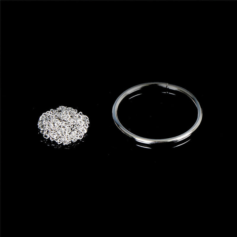 2Pcs Magic Ring and Chain Cool Magic Trick Props Metal Knot Ring On Chain 3c