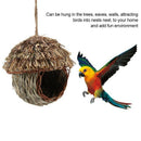 2X(Bird Nest Handmade Woven Straw Bird Cage Parrot Nesting Hanging Breeding