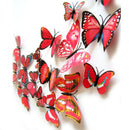 12pcs PVC Butterfly Wall Stickers Wedding Party Butterflies Decoration Red A
