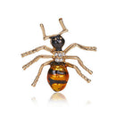 Fashionable Crystal Brooch Pin Costume Badge Party Jewelry Gift Black yello B7C4