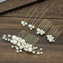 5Pcs/Set Pearls Wedding Hair Comb Bridal Hair Clips Accessories Jewelry Hai Z2W2