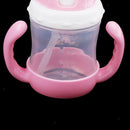 Infant Drinking Bottle Sippy Cups Baby Straw Cup Mug 240ML Cartoon Pink