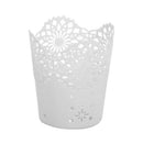 Pen Holder Round Plastic Brush Pencil Storage Organiser Wastebasket Lace Ho