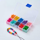 One Box Round Painted Multi Color Wooden Beads DIY Project Bracelet Jewelry